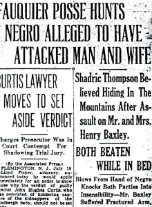 The search for Shedrick Thompson was chronicled in the Winchester Evening Star.